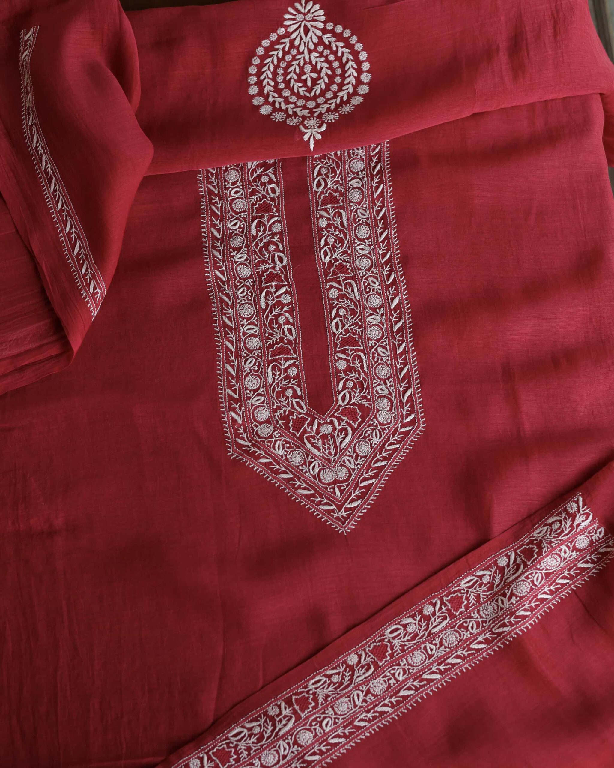 Malmal Chikankari Mens Kurtas Fabrics - Saman