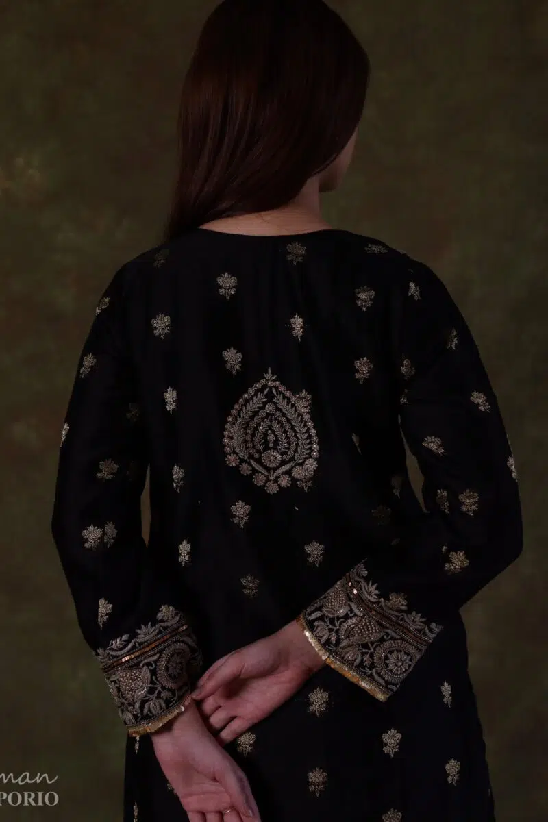 Zari Chanderi Chikankari Sharara Set
