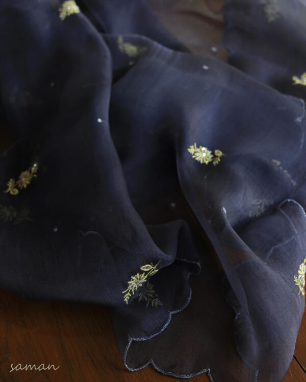 Midnight Blue | Noor Organza Silk Fabrics - Image 6