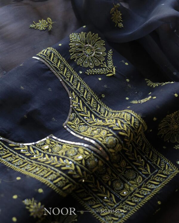 Midnight Blue | Noor Organza Silk Fabrics - Image 3