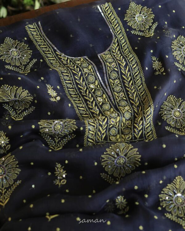 Midnight Blue | Noor Organza Silk Fabrics - Image 5
