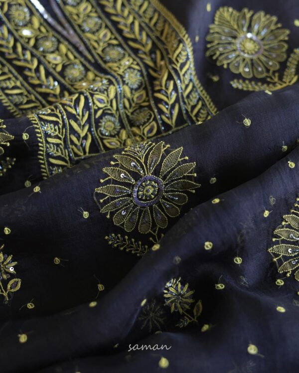 Midnight Blue | Noor Organza Silk Fabrics - Image 9