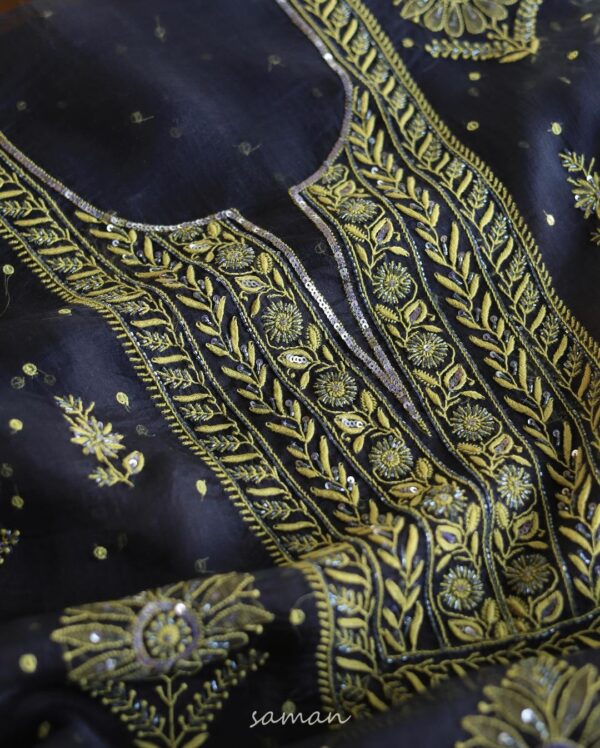 Midnight Blue | Noor Organza Silk Fabrics - Image 2