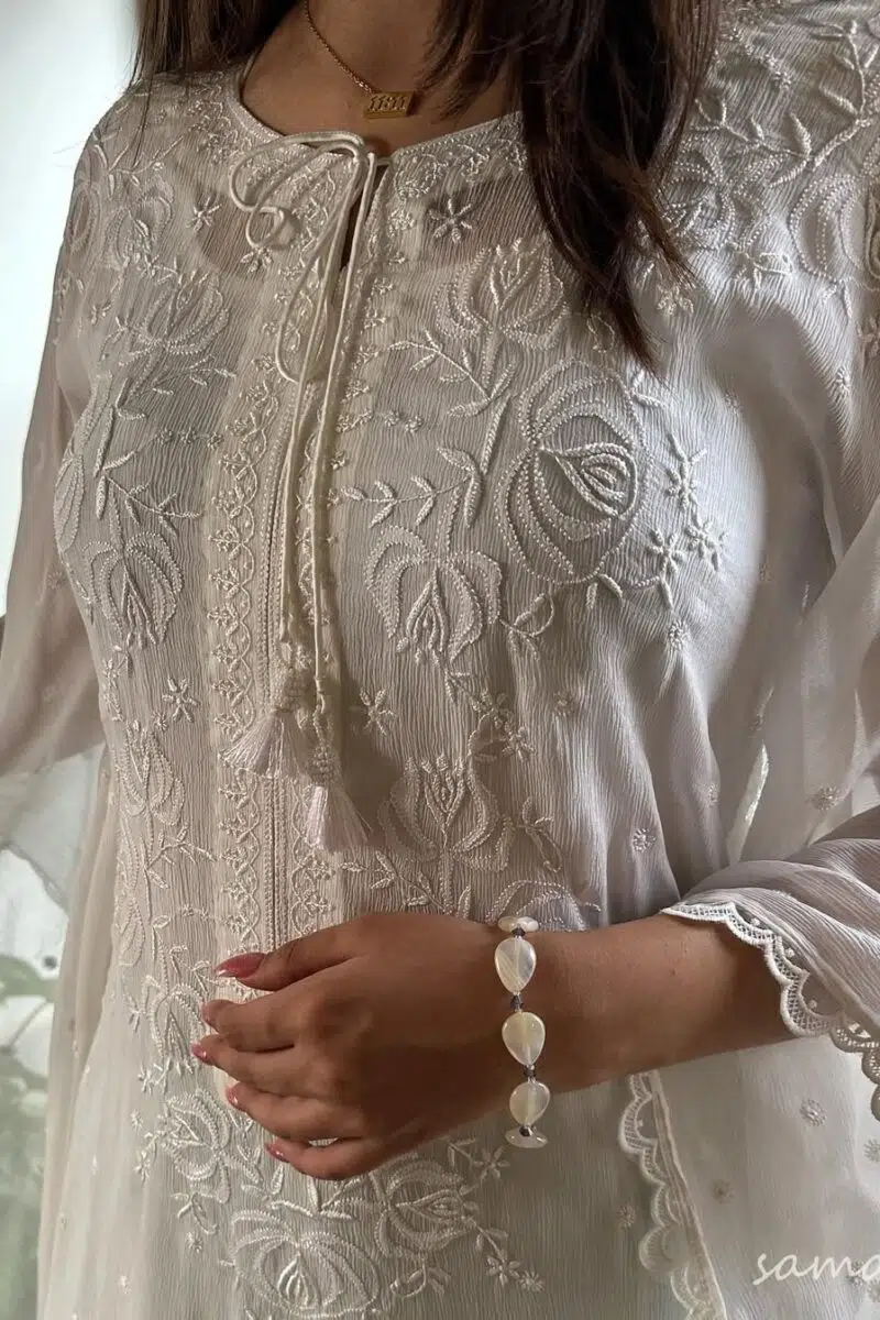 Chiffon Resham Chikankari Kaftan