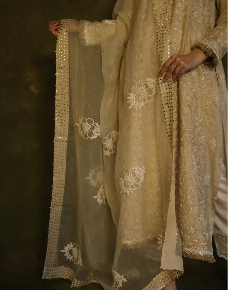 Chikankari Noor Mukaish Dupattas