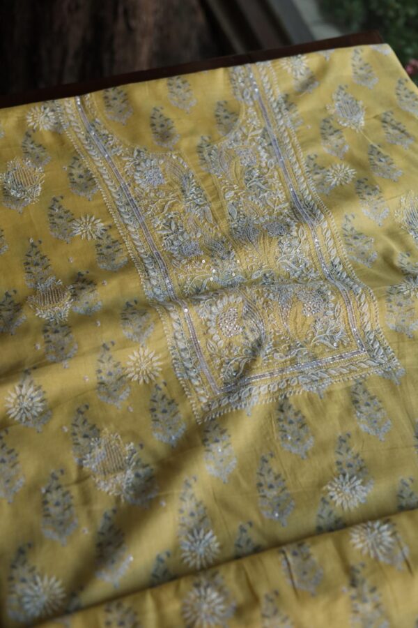 Cotton Chikankari Kurta Fabrics - Image 2