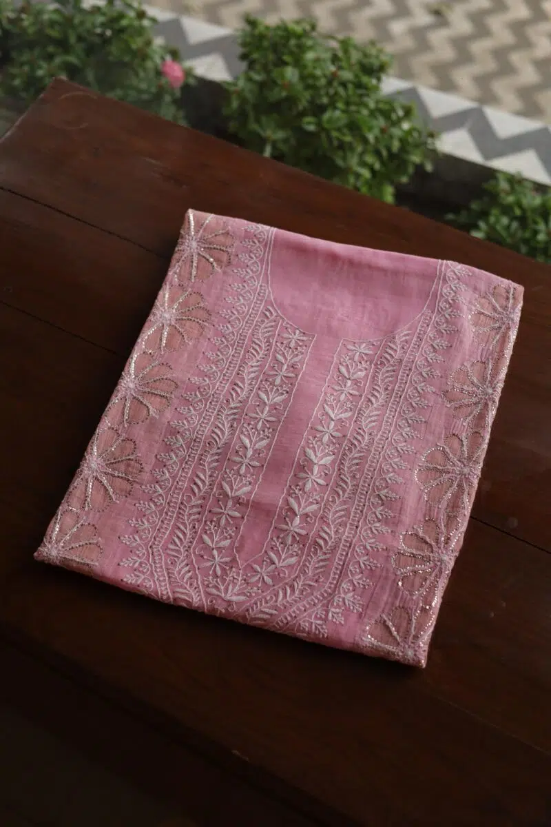 Daraz Chanderi Chikankari Kurta Fabrics