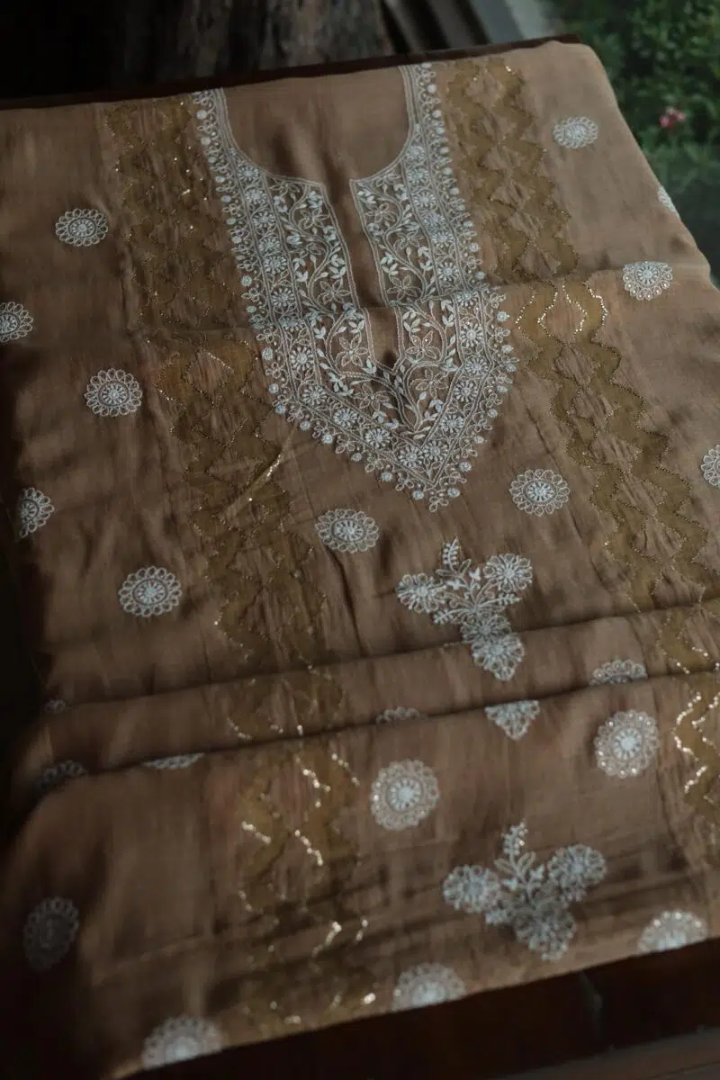 Daraz Chanderi Chikankari Kurta Fabrics