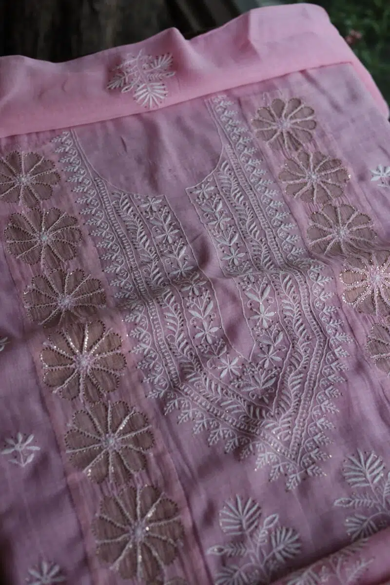 Daraz Chanderi Chikankari Kurta Fabrics