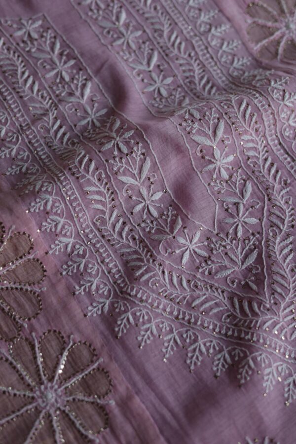 Daraz Chanderi Chikankari Kurta Fabrics - Image 2