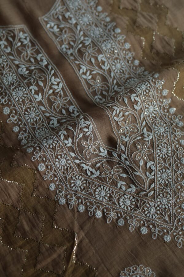 Daraz Chanderi Chikankari Kurta Fabrics - Image 7