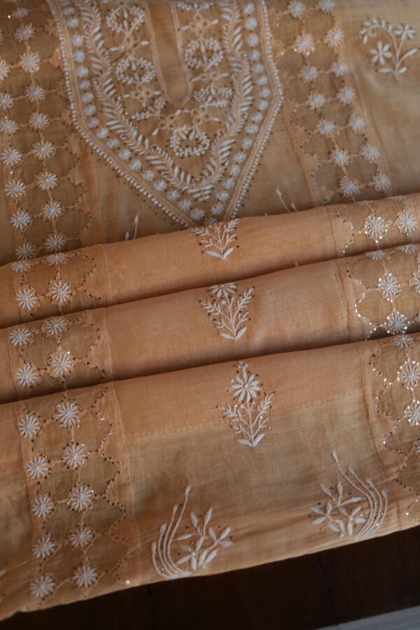 Daraz Chanderi Chikankari Kurta Fabrics - Image 7