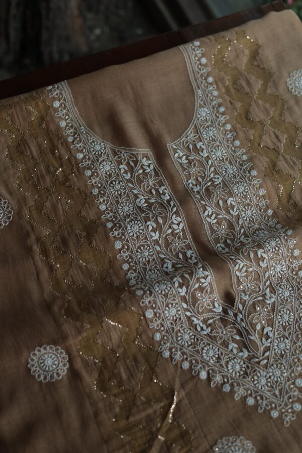 Daraz Chanderi Chikankari Kurta Fabrics - Image 8
