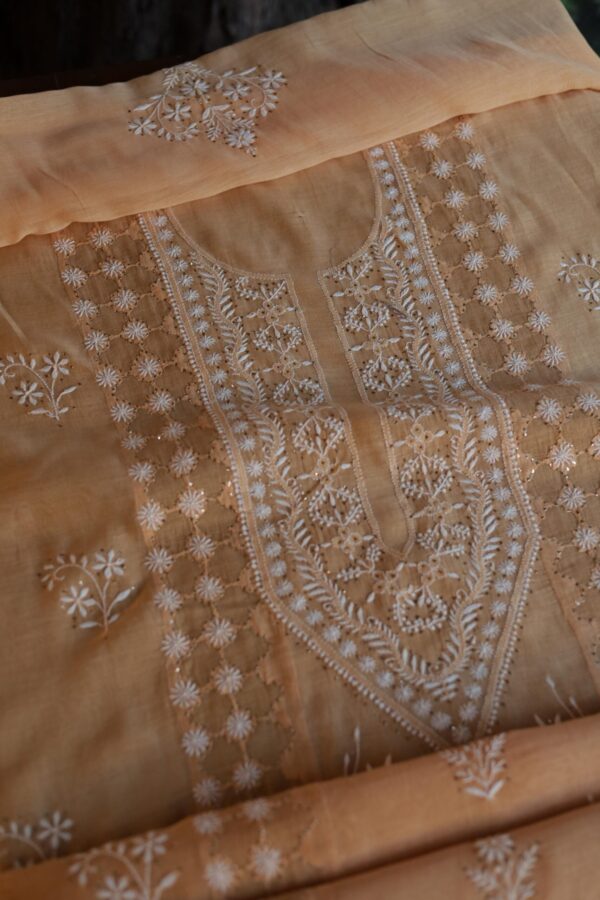 Daraz Chanderi Chikankari Kurta Fabrics - Image 8