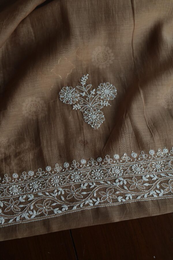 Daraz Chanderi Chikankari Kurta Fabrics - Image 9