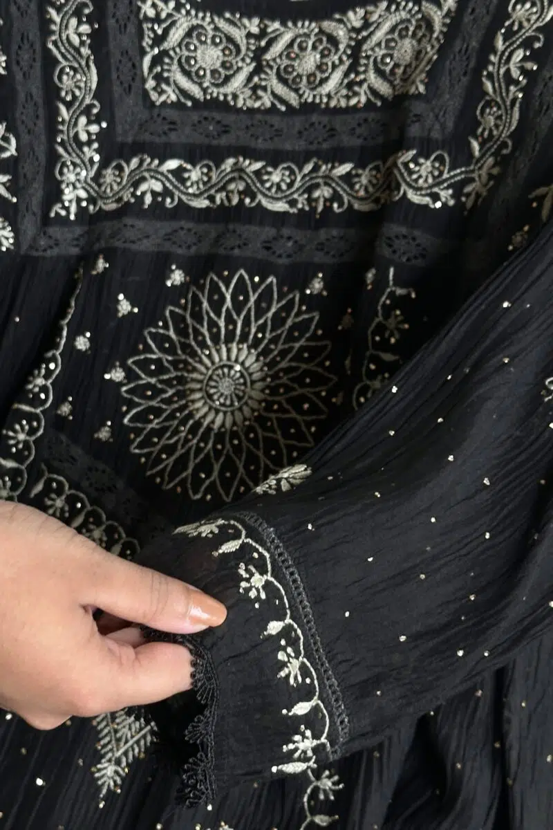 Malmal Chikankari Kamdani Short Kurti