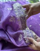 Mirror Work Tussar Kota Chikankari Kurta Set Fabric