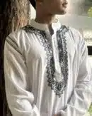 Malmal Chikankari Mens Kurtas - L & Xl