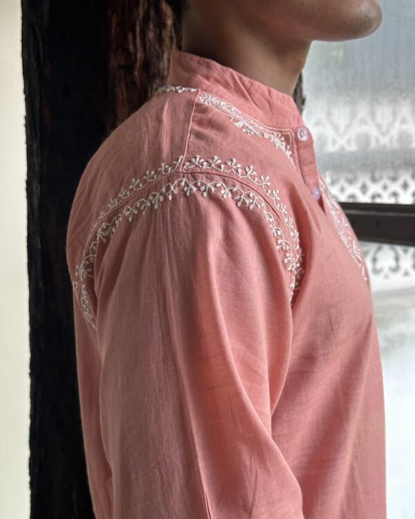 Malmal Chikankari Mens Kurtas - M - Image 4