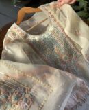 Noor Organza Silk Zardosi Work Fine Resham Chikankari Kurta Set