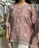 Malmal Chikankari Cropped Kaftans