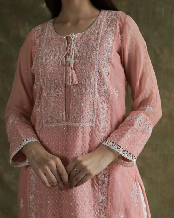 Jacquard Sequins Chikankari Kurta Sets - Image 4