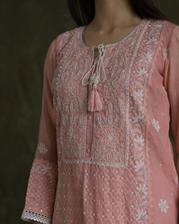 Jacquard Sequins Chikankari Kurta Sets - Image 2