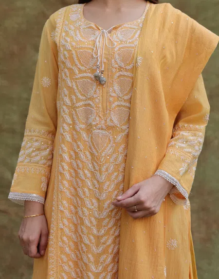 Maheshwari Pearl Work Chikankari