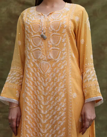 Maheshwari Pearl Work Chikankari