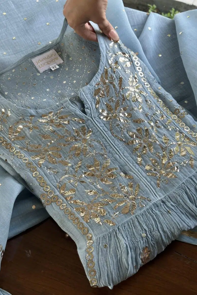 Mal Chanderi Mukaish Silk Dress