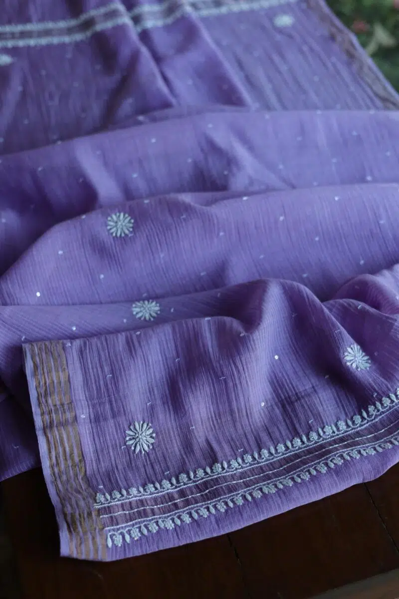 Malmal Cotton Fine Chikankari Kamdani Unstitched Fabrics