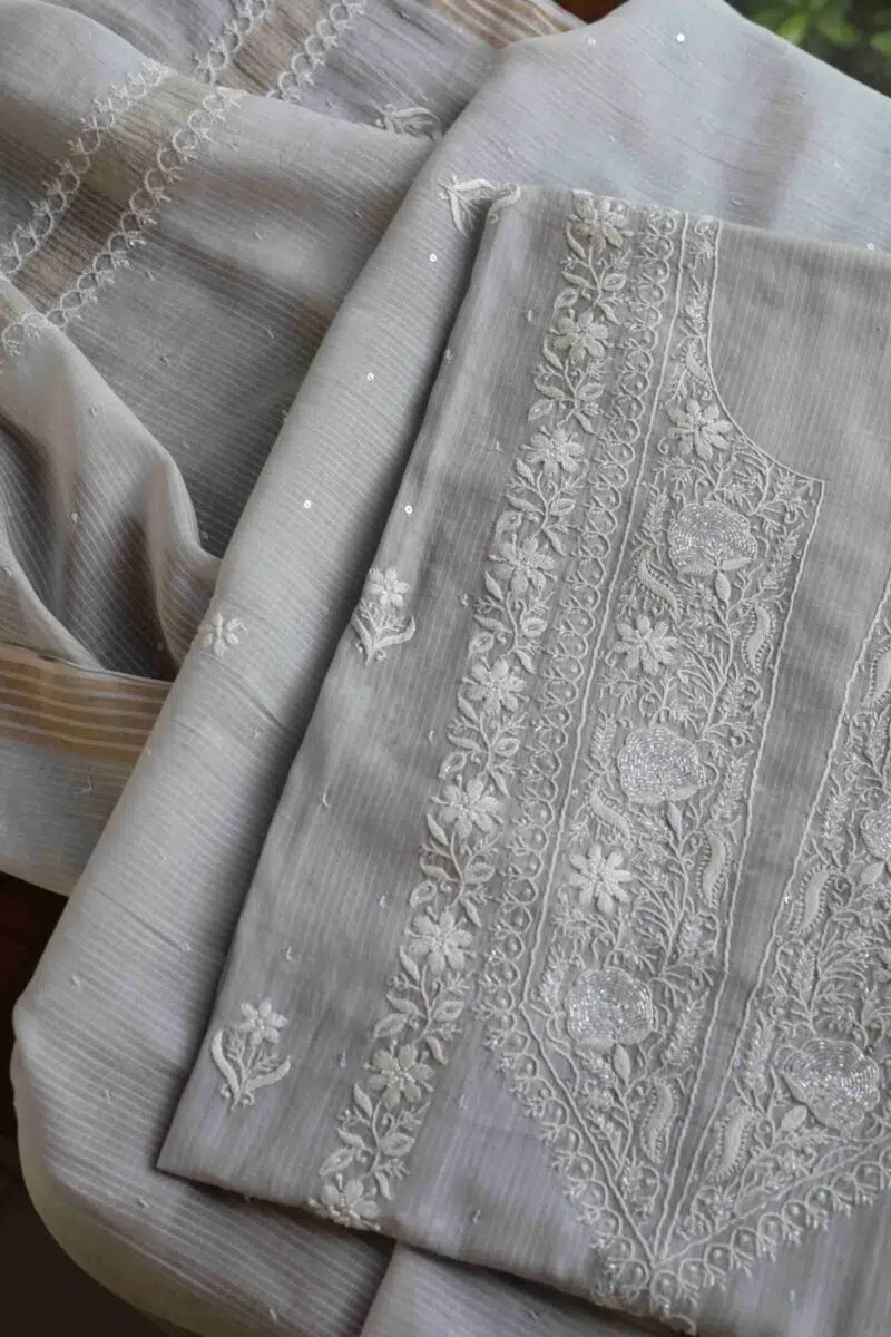 Mal Maheshwari Pearl Chikankari Fabrics