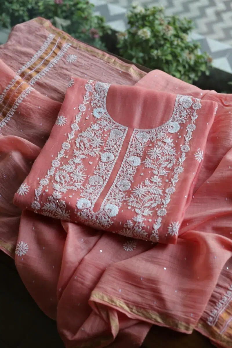 Mal Maheshwari Pearl Chikankari Fabrics