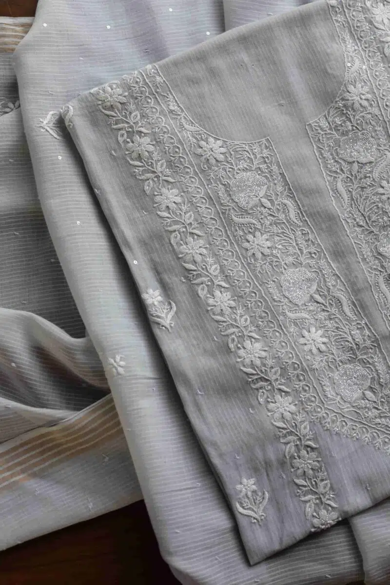 Mal Maheshwari Pearl Chikankari Fabrics