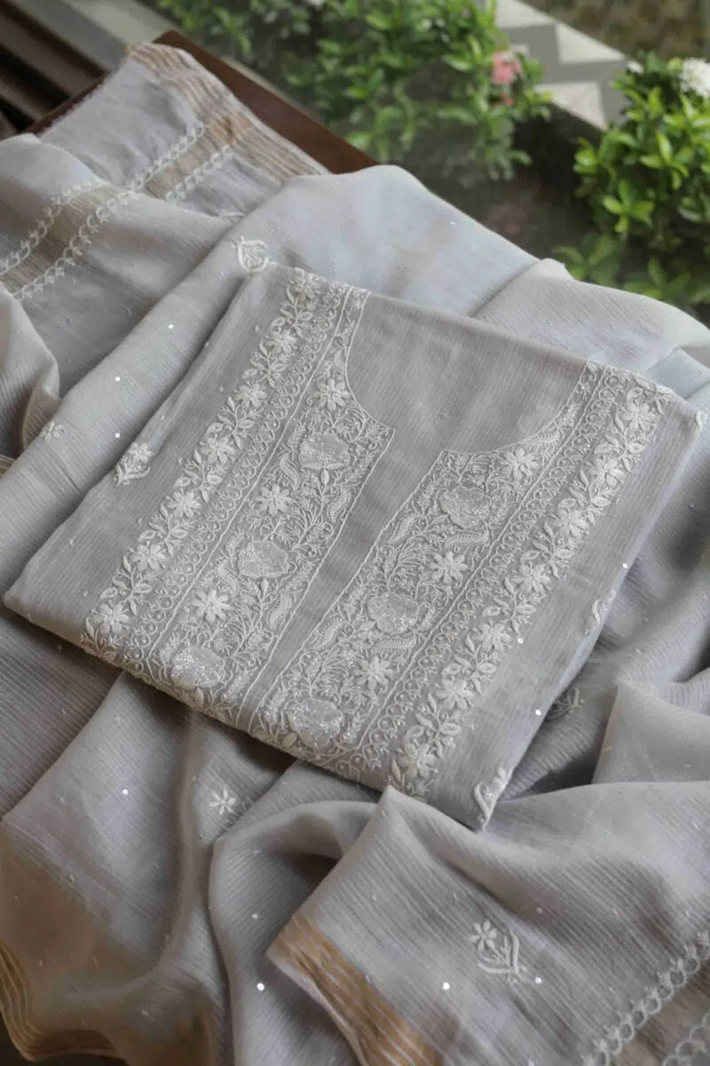 Mal Maheshwari Pearl Chikankari Fabrics