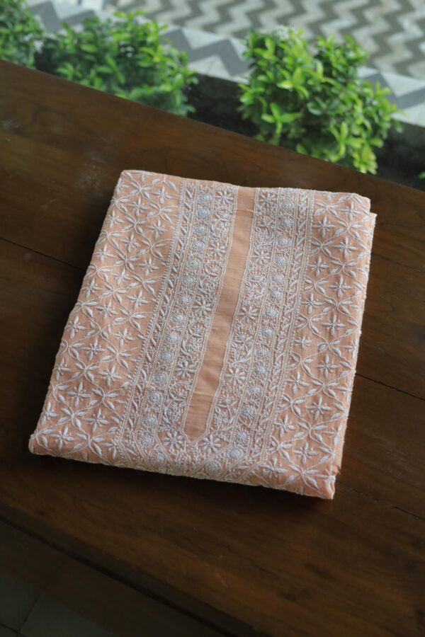 Malmal All Over Chikankari Mens Kurtas Fabrics - Image 7