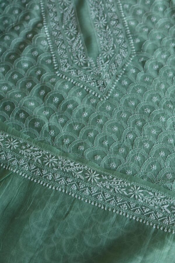 Malmal All Over Chikankari Mens Kurtas Fabrics - Image 5