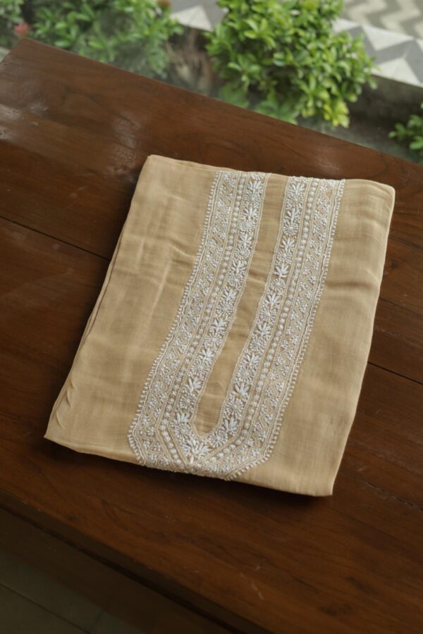 Malmal Chikankari Men's Kurtas Fabrics - Image 3