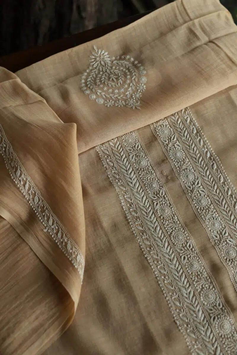 Malmal Chikankari Men's Kurtas Fabrics