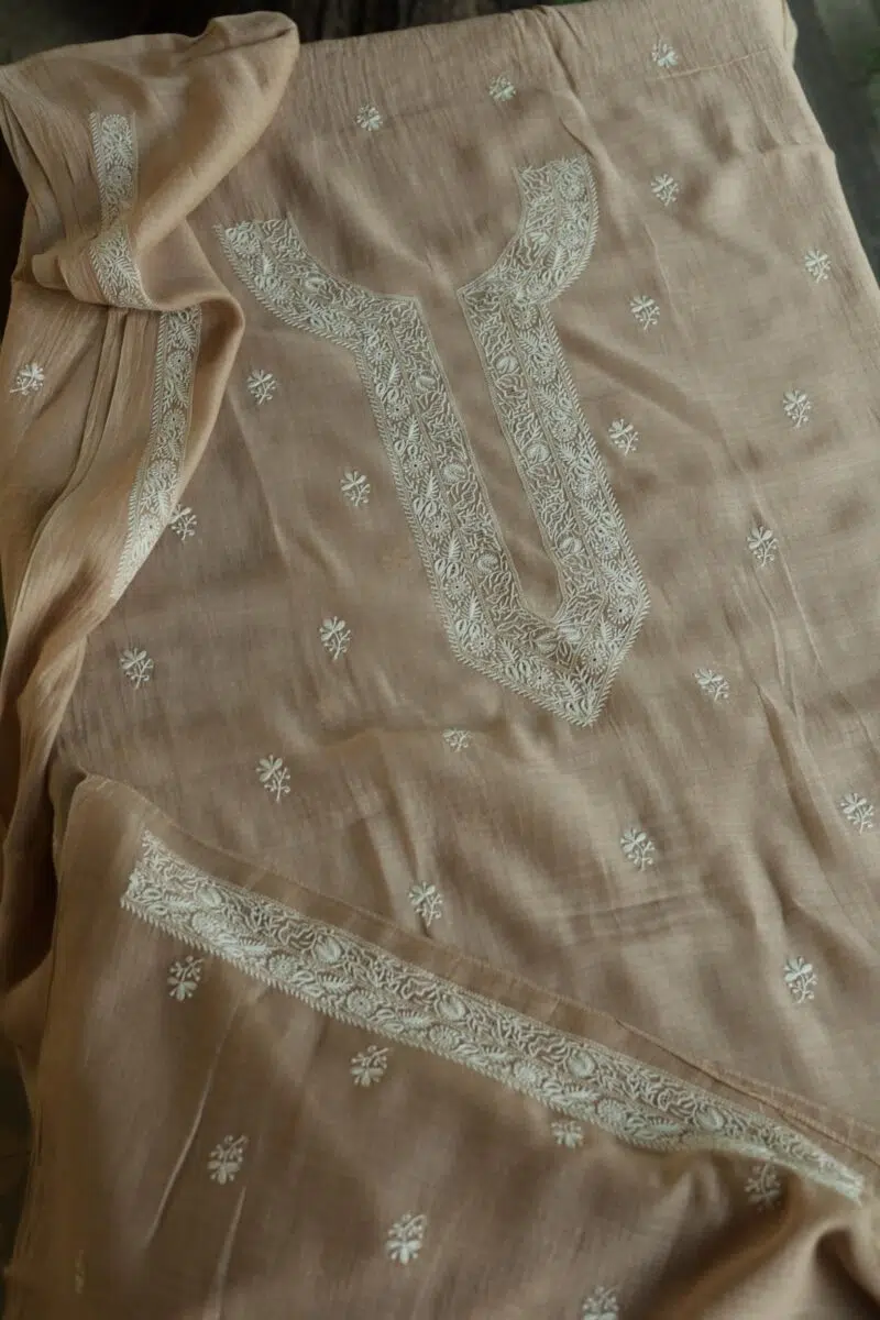 Malmal Chikankari Men's Kurtas Fabrics