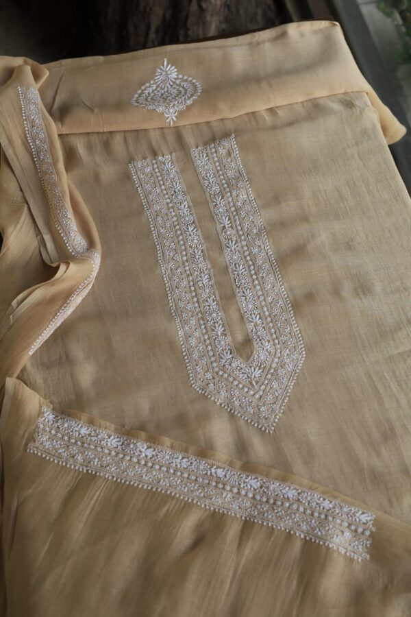 Malmal Chikankari Men's Kurtas Fabrics - Image 2