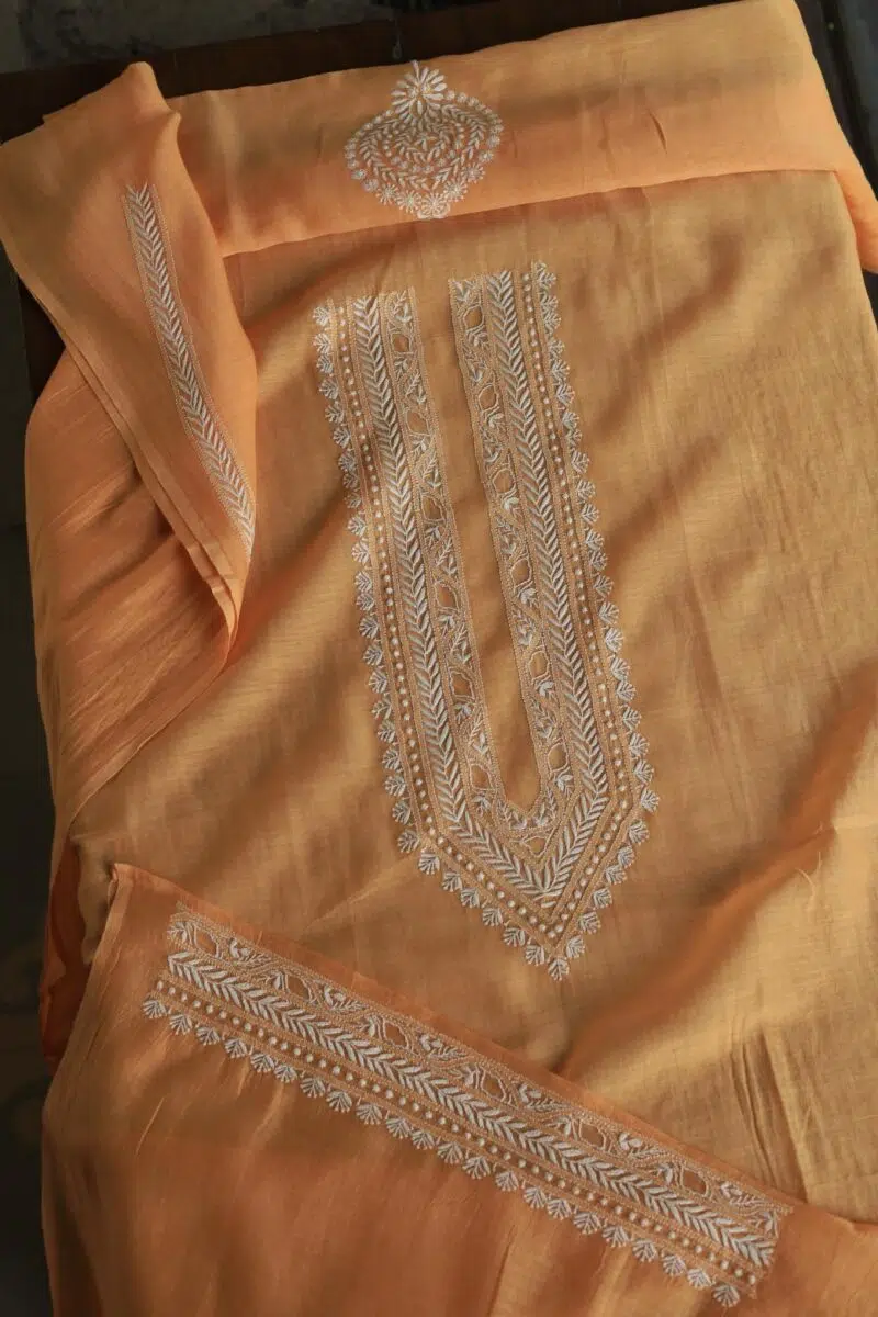 Malmal Chikankari Men's Kurtas Fabrics