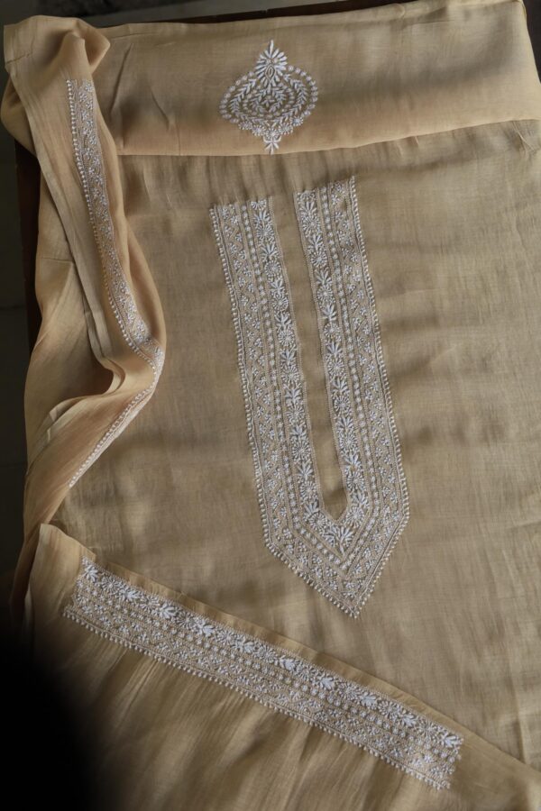 Malmal Chikankari Men's Kurtas Fabrics - Image 5