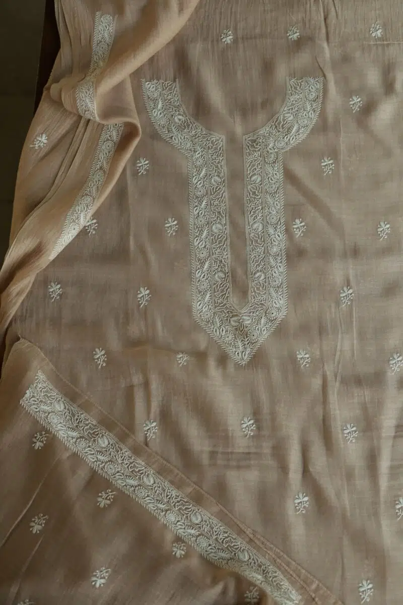 Malmal Chikankari Men's Kurtas Fabrics