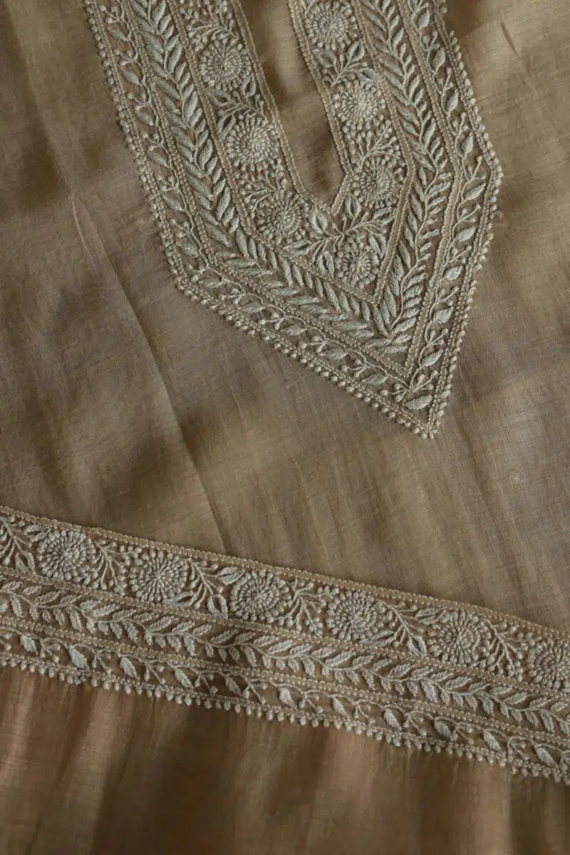 Malmal Chikankari Men's Kurtas Fabrics