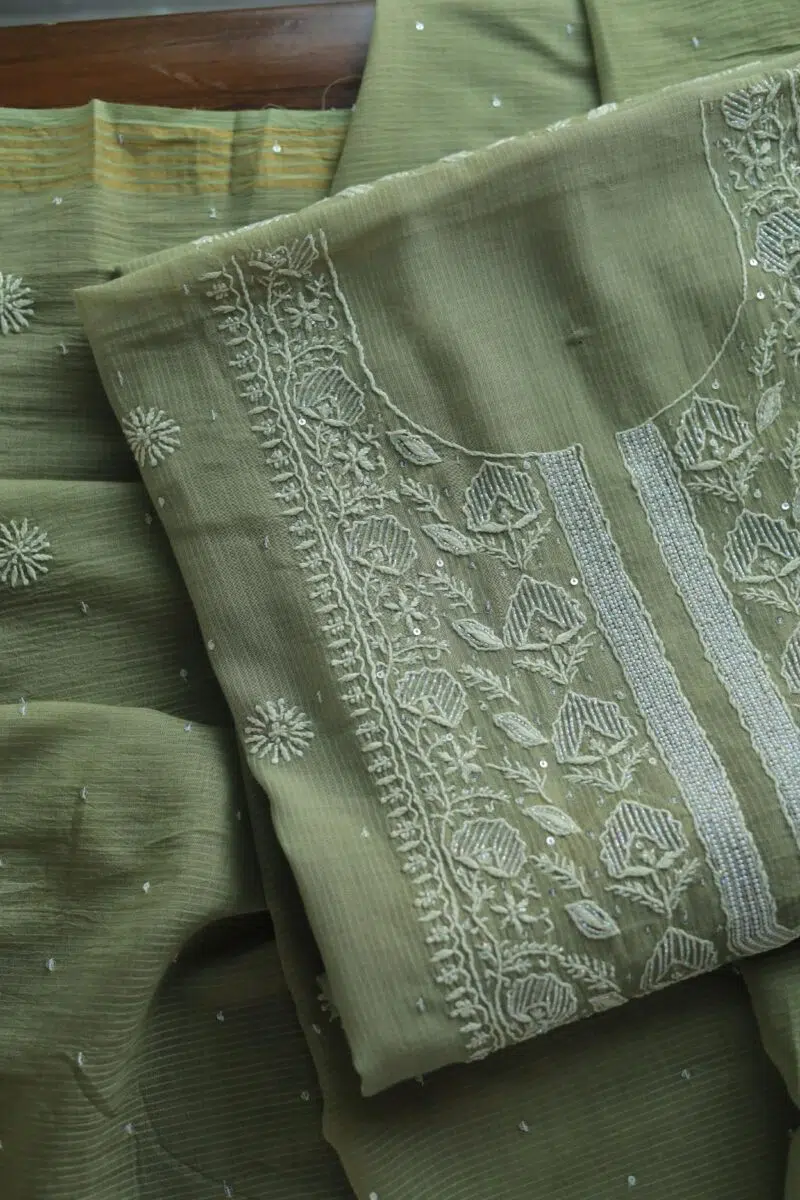 Malmals Pearl Work Chikankari Fabrics