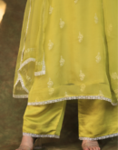 Neon Shade | Fine Chikankari Noor Organza Silk Kurta Set