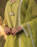 Neon Shade | Fine Chikankari Noor Organza Silk Kurta Set