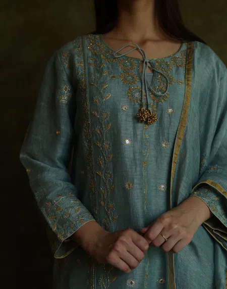 Rasm Khadi Silk Kurta Set