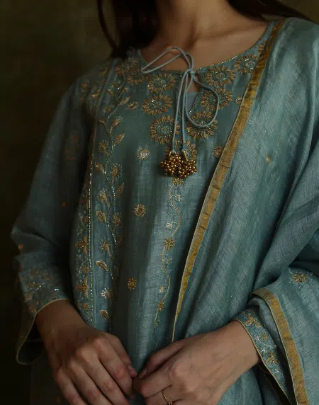 Rasm Khadi Silk Kurta Set